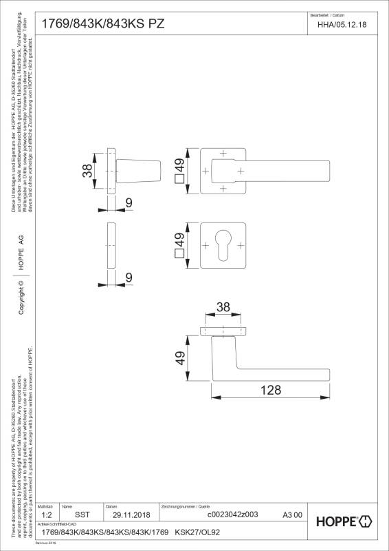 Ensemble de porte Austin 1769/843K/843KS